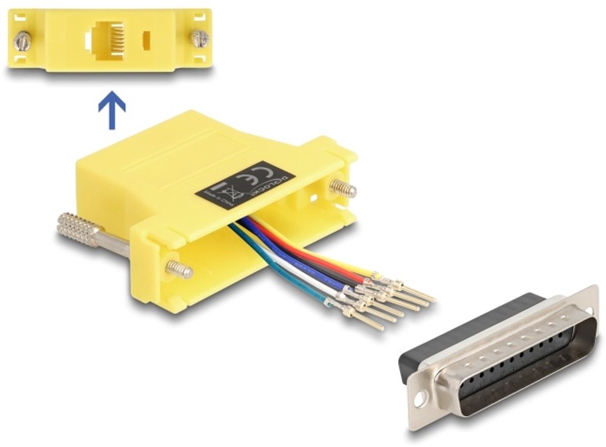 Delock D-Sub 25 pin male to RJ12 female Assembly Kit yellow