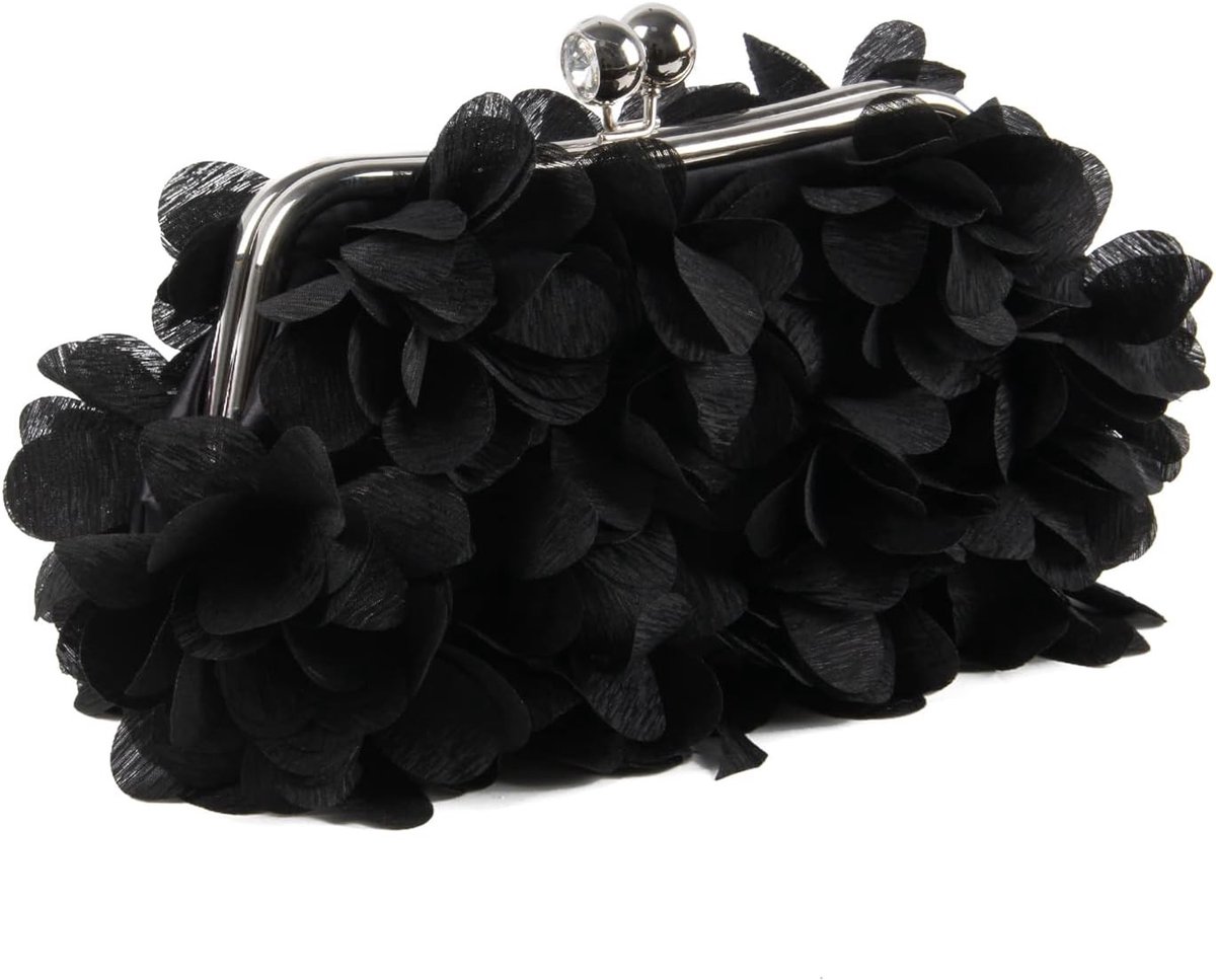 Elegante satijnen clutch met bloemenpatroon voor dames, perfect voor bruiloften, feesten en avondjes uit