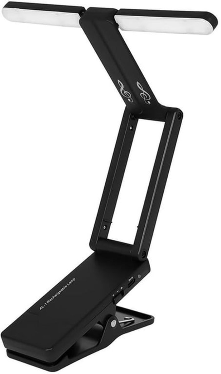 Oplaadbare muziekstandaard met clip, muziekstandaard met clip, oplaadbare muziekstandaard met clip, opvouwbare pianolamp met clip