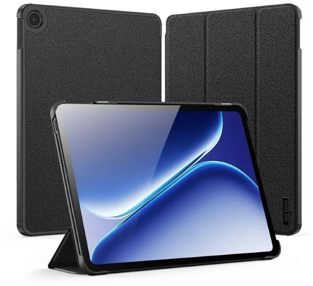 Dux Ducis Domo Tablet Hoes geschikt voor OnePlus Pad Go 2 - Tri-Fold Book Case - Sleep/Wake functie - Zwart