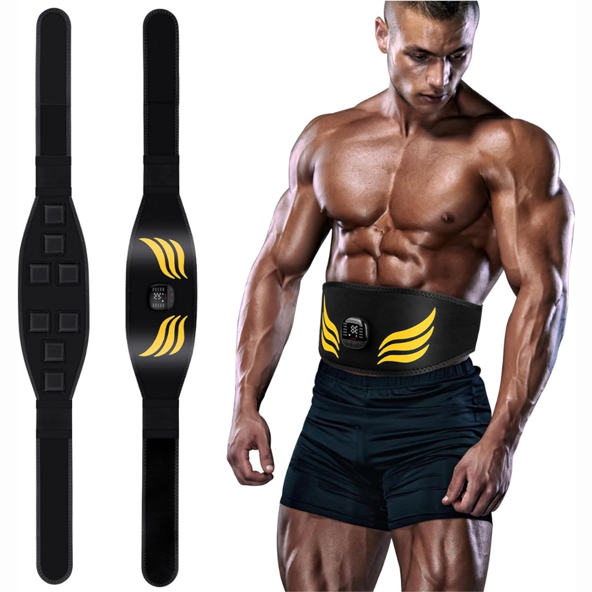 CLGP® Buikspiertrainers Elektrisch - Hometrainer Afvallen - Fitness -Zwart met geel