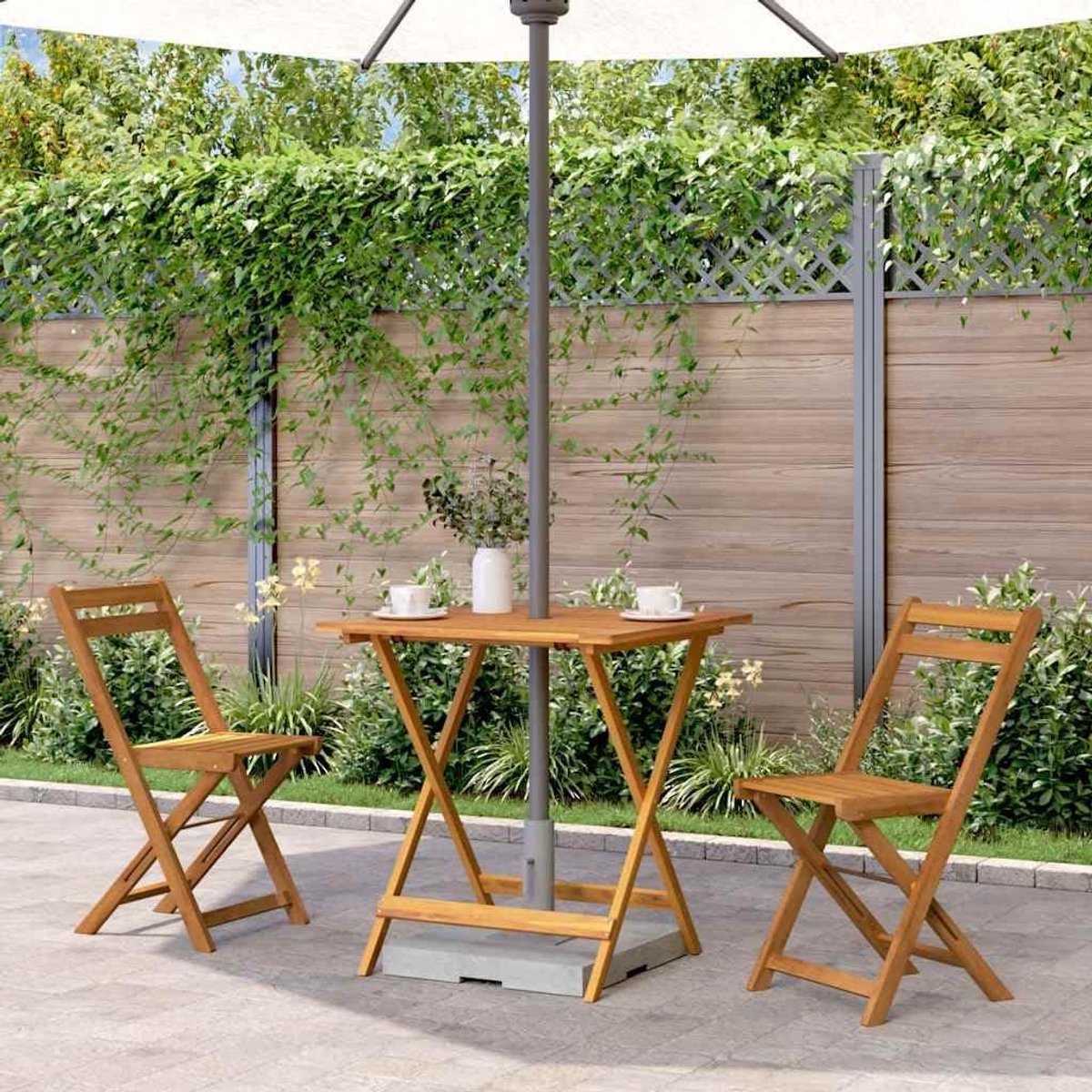 Acacia Houten Tuintafel - Inklapbare Eettafel - Buiten Eten - Massief Hout - 70 x 70 x 75 cm - Origineel
