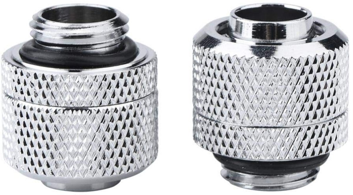 2 Stuks 2 Inch G1/4 Schroefdoppen voor PC Waterkoeling, Snelle Ontkoppelkit met Verborgen Siliconen Ring, Dubbele Nippel voor CPU Waterkoeling en Verbeterde Prestaties