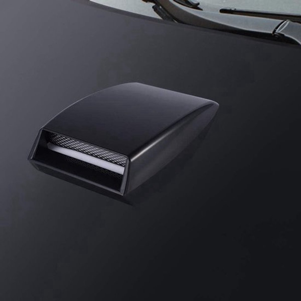 Vent Cover Universele Auto Decoratieve Luchtstroom Intake Scoop Bonnet Vent Sticker Cover Kap (Zwart)