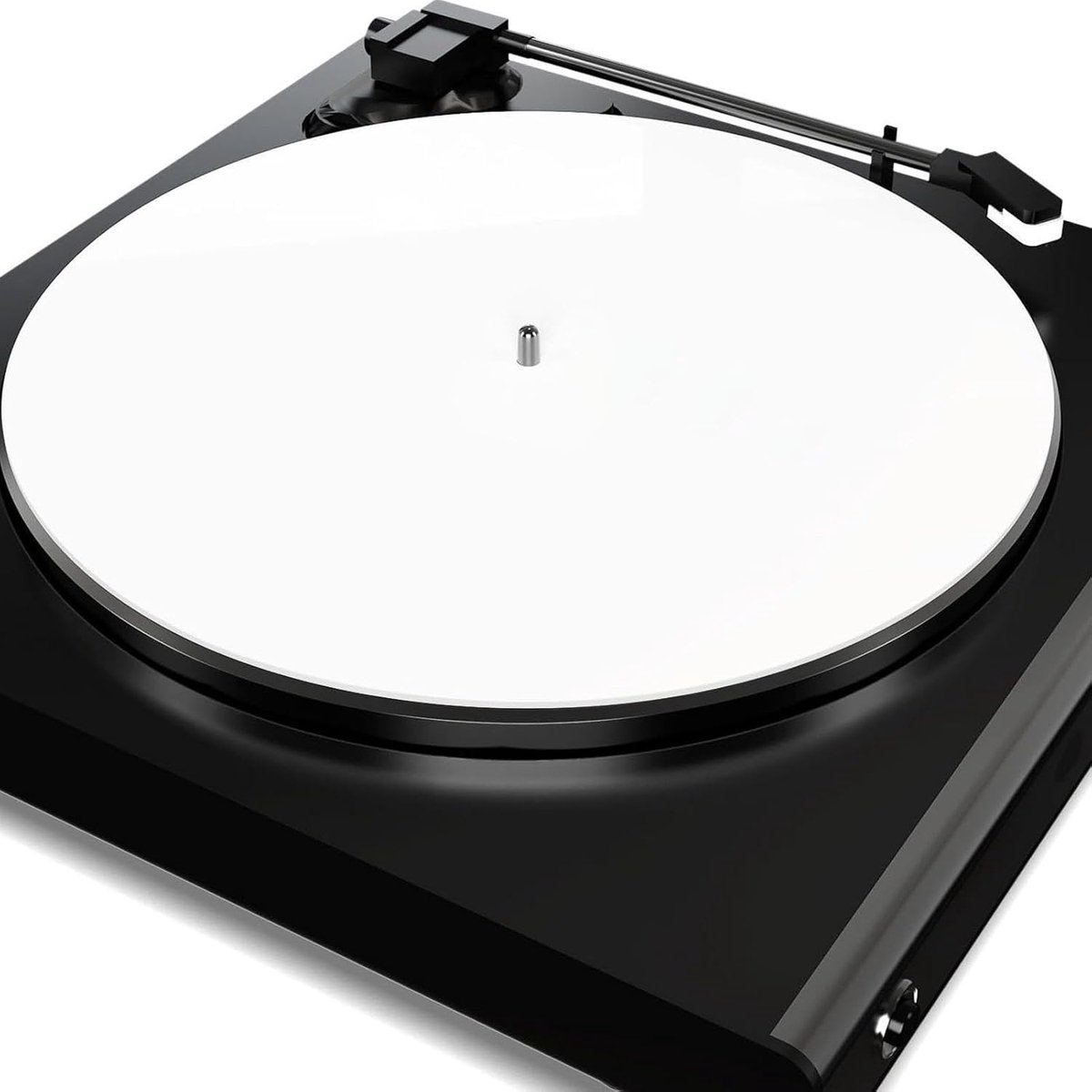 SnelShoppen - Acrylic Turntable Mat, Platter Slipmat Antistatic Cover, Vervangingsmat voor 12 Inch Draaitafels, Verbeterde Geluidskwaliteit, Wit, Gesc