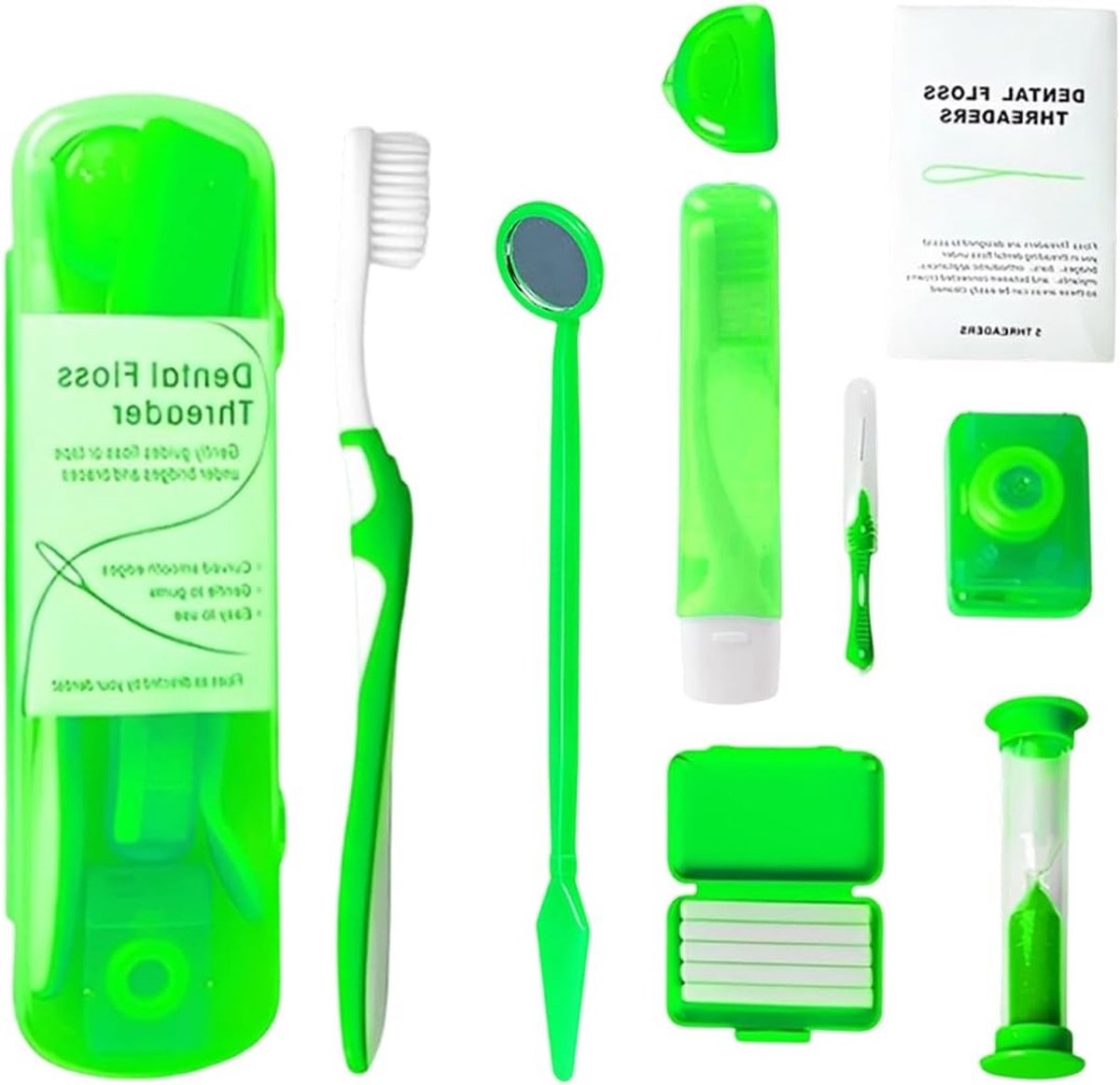 Complete 8-delige verzorgingsset voor orthodontische apparaten met was en accessoires tegen irritatie en ongemak