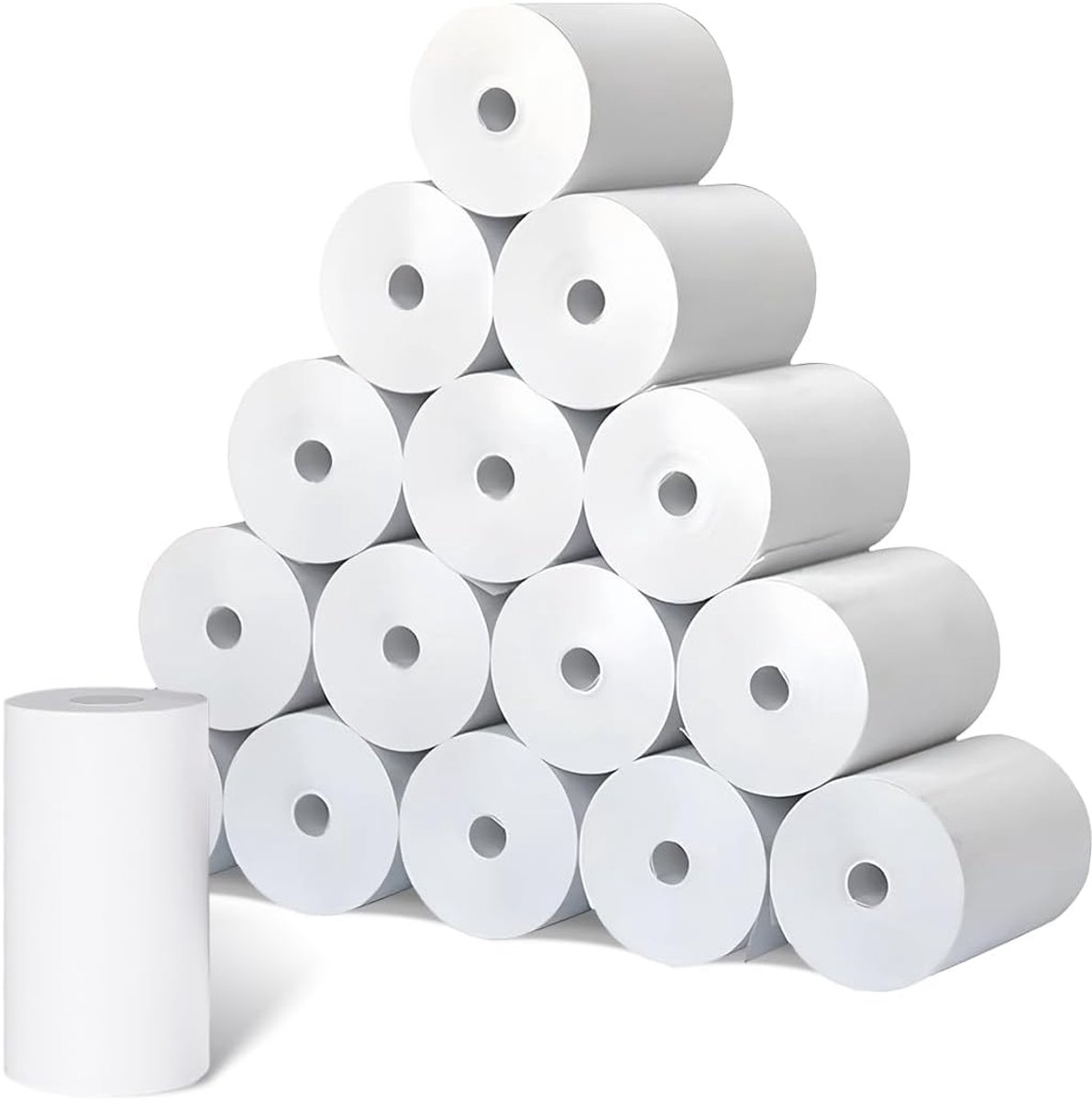 SnelShoppen - Thermal papier voor kindercamera's, refill papier wit, 57mm x 30mm, geschikt voor instant camera's en fotoprinters, kleurloos en veilig