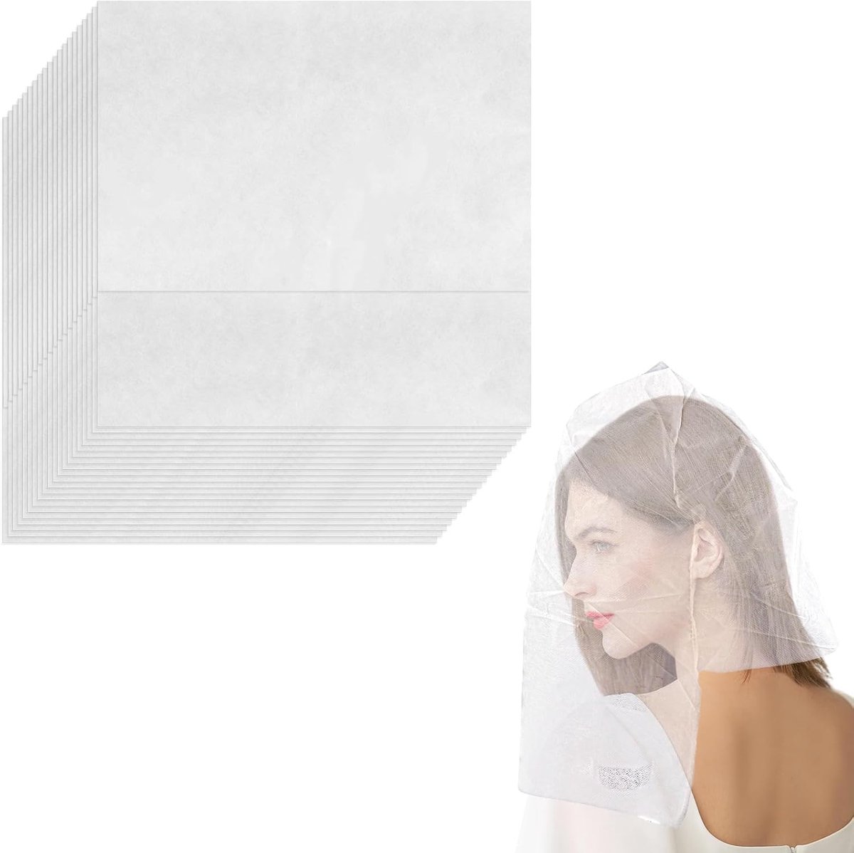 SnelShoppen - 20 Stuks Make-up Beschermkap voor Vrouwen, Wegwerp Make-up Hoed, Ademend, Ideaal voor Bruiloft en Feest, Makeup en Kleding Bescherming
