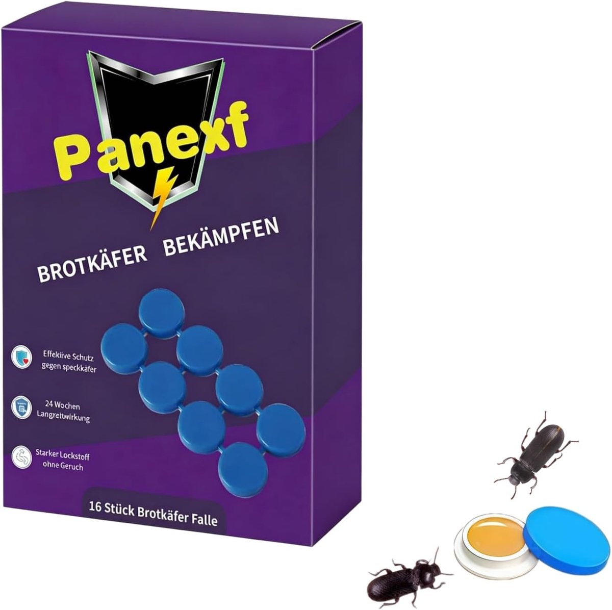 SnelShoppen - 16 Stuks Broodkever Vallen met Dubbelzijdige Plakstrip - Giftvrije Papier Stickers voor het Vangen van Kruideniers Pesten in Keuken en B