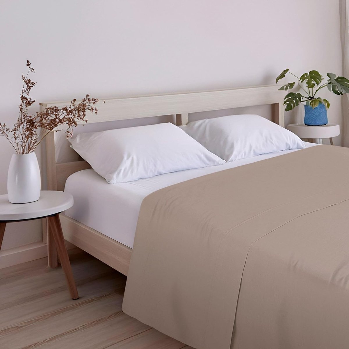 SnelShoppen - Extra Zachte en Comfortabele Bedlakens voor 180 cm Bedden, Aardetinten, 100% Made in Spain, Ademend, Makkelijk Onderhoud