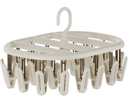 SnelShoppen - Sokkendroger, Winddicht Droogrek, Ondergoedbeugel met 20 Antislip Clips voor Handdoeken, Duurzaam PP-Materiaal, Ideaal voor Binnen en Bu