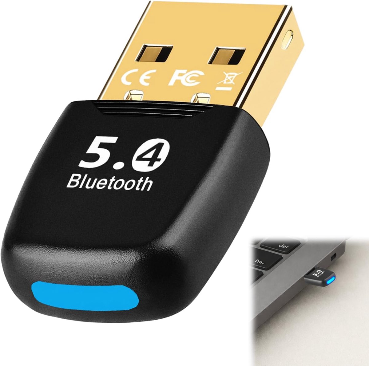 SnelShoppen - Bluetooth Adapter PC USB 5.4 Dongle - Low Latency Bluetooth Stick voor Desktop/Laptop - Plug & Play - Bluetooth Ontvanger voor Windows 1