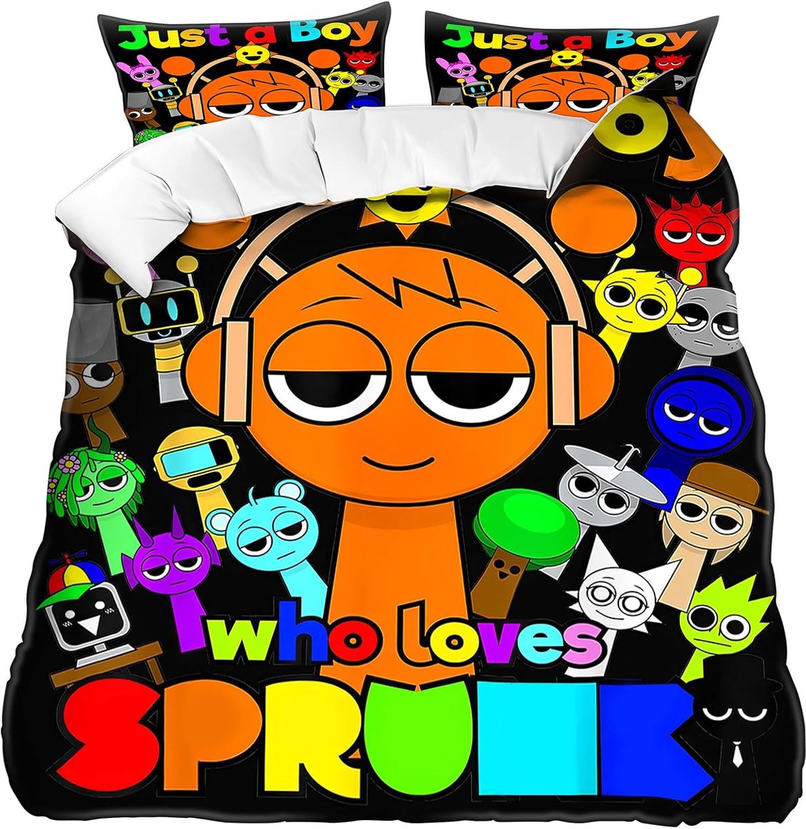 SnelShoppen - Anime Beddengoed 135x200 - Spunki Dekbedovertrek Set - 2 Kussenslopen 50x75cm - Zacht Ademend Synthetisch - Voor Fans van Anime en Carto