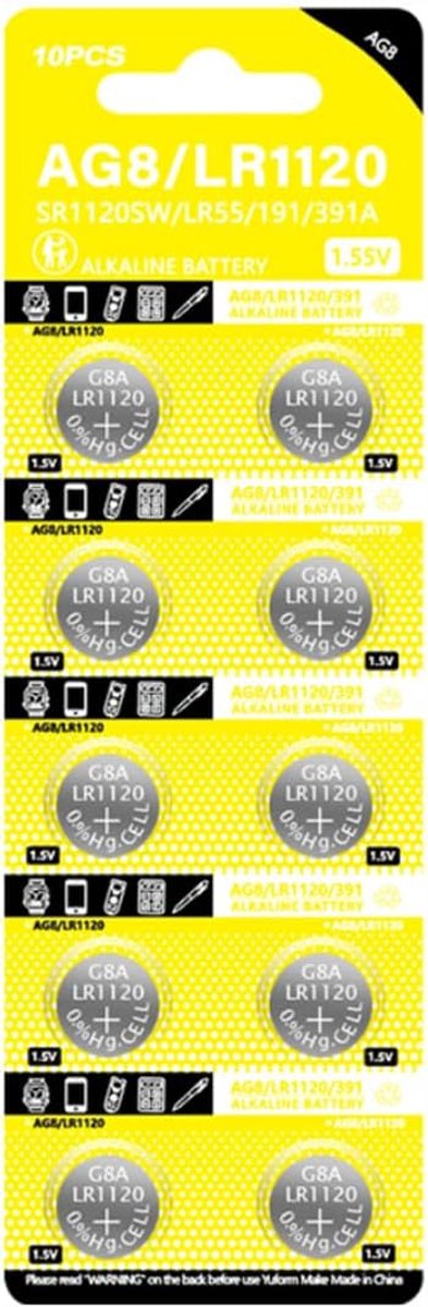 SnelShoppen - LR1120 381A Alkaline Button Cell Batterijen - 10 Stuks - Hoge Kwaliteit, Waterdicht, Voor Horloges, Speelgoed, Apparaten