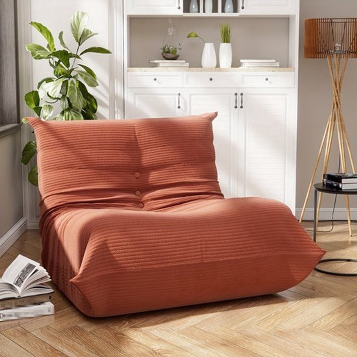 Vloerbank – Zitzak – Loungestoel – Bank Zonder Poten – Relaxfauteuil – Memory Foam Vulling