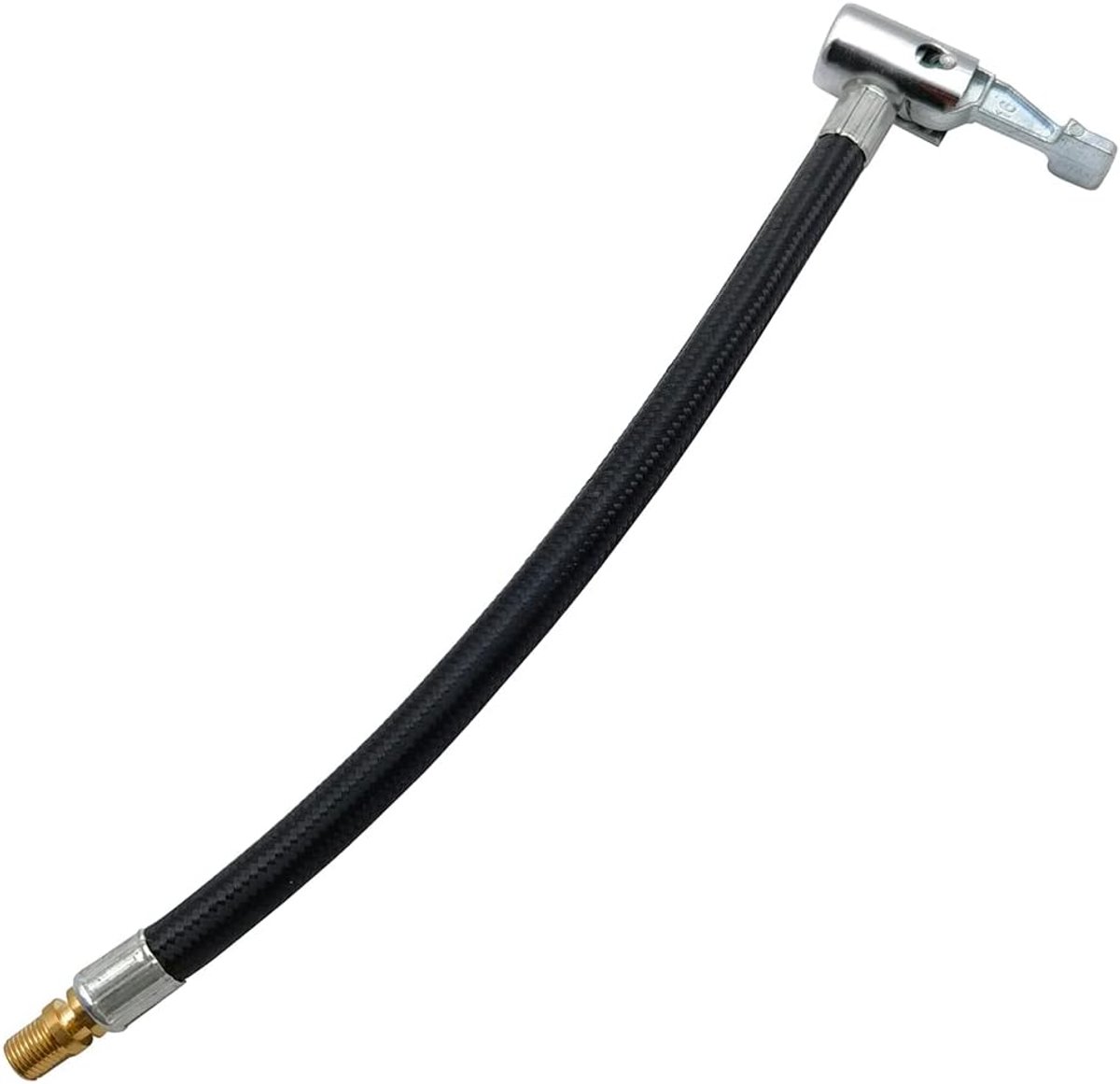 SnelShoppen - Tyre Pump Hose Adaptor Extension Hose voor Auto, Motor en Fiets - Flexibele Nylon Slang met Messing Draad - 1 Stuk - Perfect voor Thuis