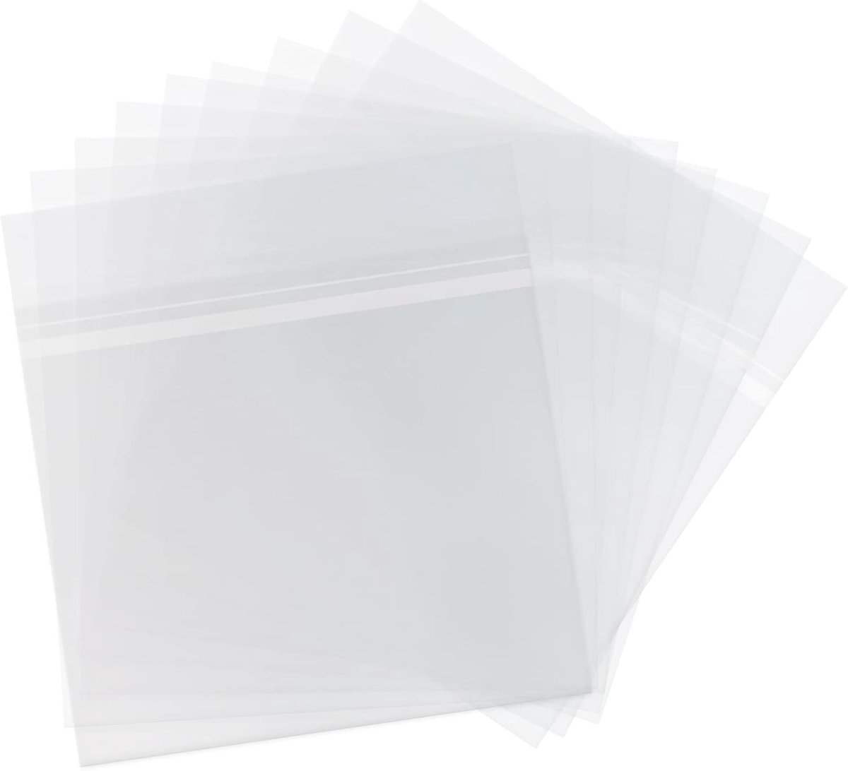 SnelShoppen - Vinyl Record Outer Covers met Flap - Anti-Static LP Album Covers Bescherming - Transparante Vinyl Platenhoezen voor Verzameling (18cm-50