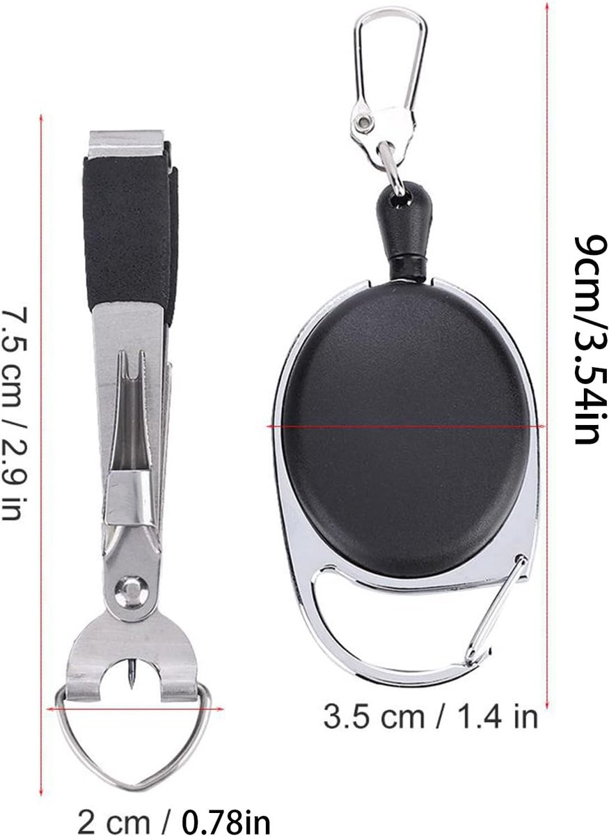 SnelShoppen - Fishing Line Pliers Wire Cutter met Zinger Roller, Snelle Knoop Gereedschap voor Vissen, RVS Snijbladen, Rubber Handvat, Compact en Lich