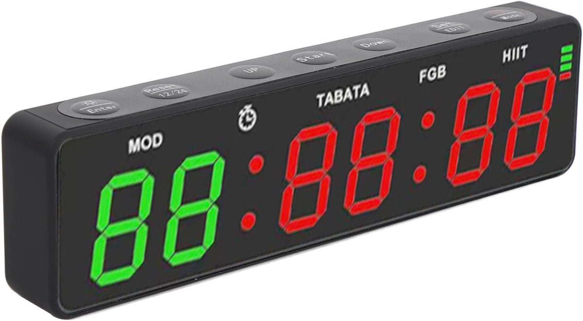 SnelShoppen - Draagbare Gym Timer Klok Oplaadbaar Workout Interval Fitness Digitale Timer met Stopwatch Magnetisch voor Thuis Garage Boksen HIIT