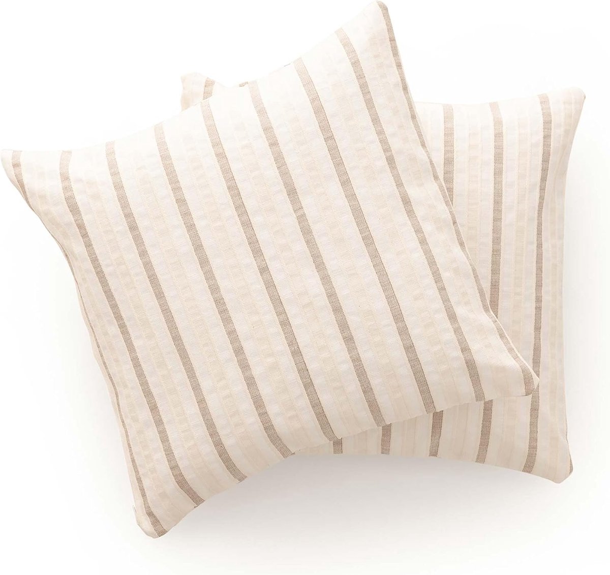 SnelShoppen - Set van 2 Luxe Bankkussens 45x45 cm - Decoratieve Kussenhoezen met Rits - Geschikt voor Binnen en Buiten - 50% Katoen en 50% Polyester -