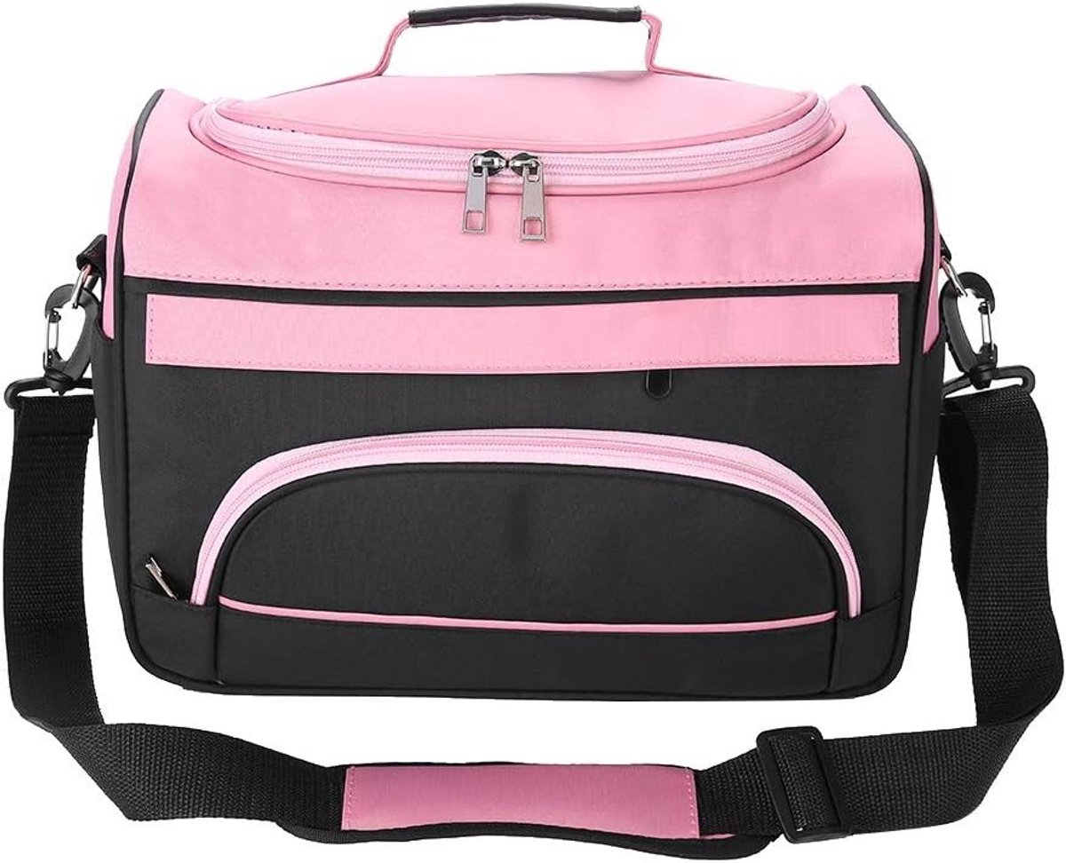 SnelShoppen - Professionele Haarstyling Cosmetica Tas met Schouderband - Grote Capaciteit Haardressing Case met Vele Vakjes voor Scharen, Kammen en Kn