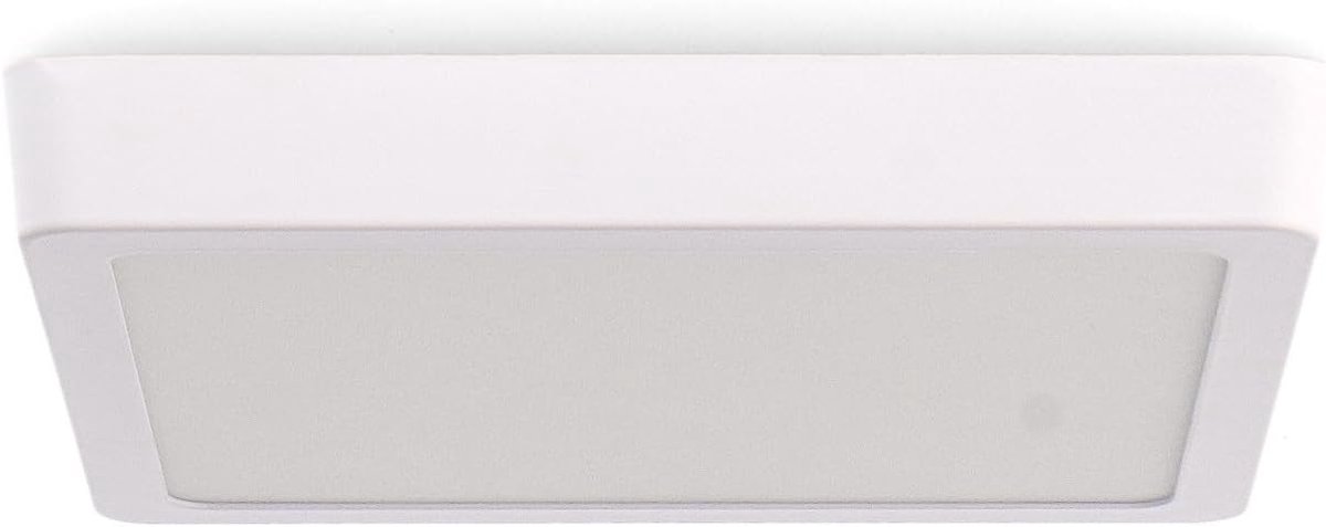 SnelShoppen - Slim Series Vierkante Plafondlamp 20W, 2000 Lumen, Neutraal Licht 4500K, IP20 Binnenverlichting, Ideaal voor Keuken, Slaapkamer, Badkame