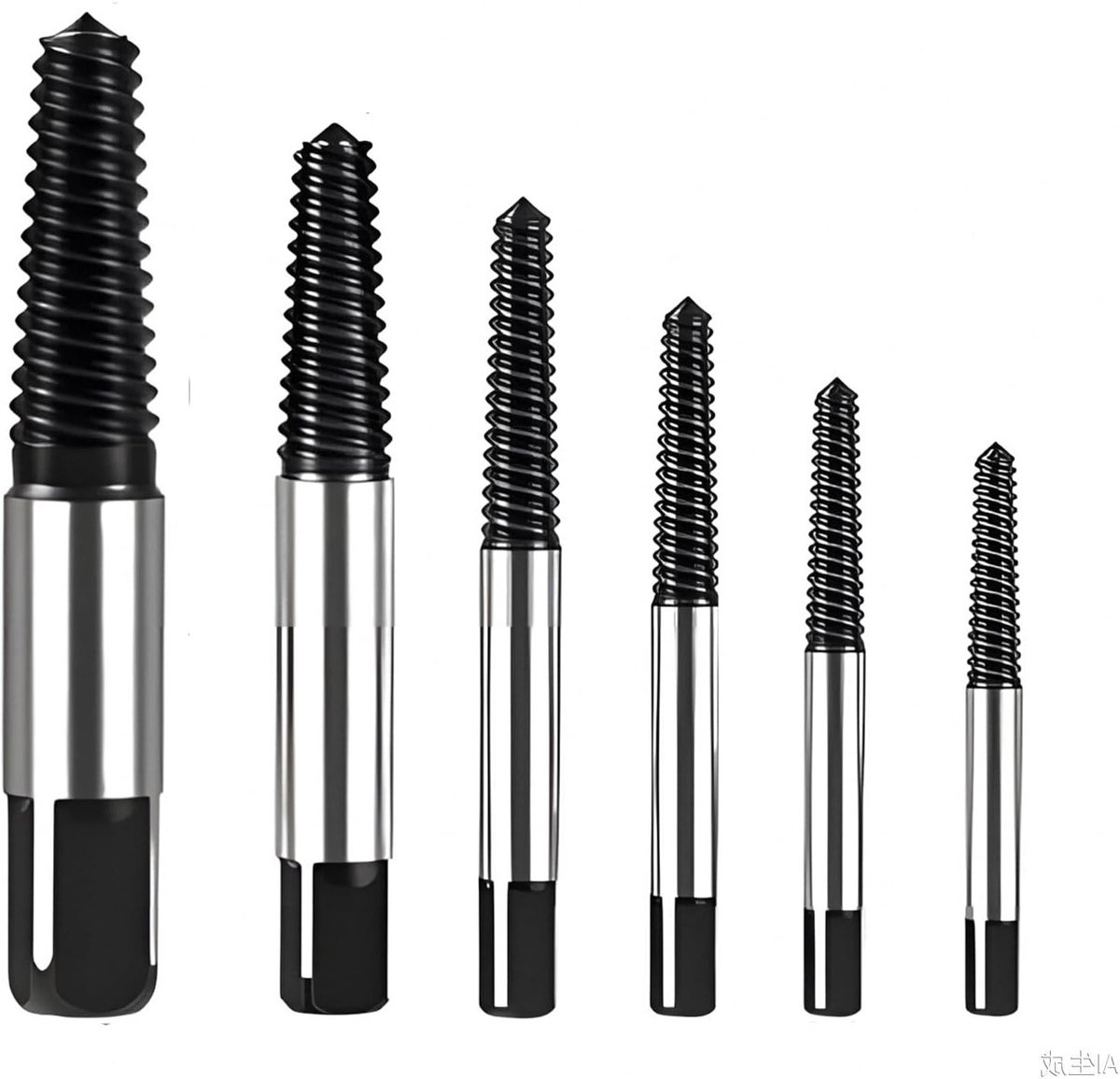 Complete Schroeventrekker Set voor Gebroken en Beschadigde Schroeven, 6-delig, HSS Staal, Geschikt voor M3 tot M18 met Handige Opbergdoos en Ergonomische Grip