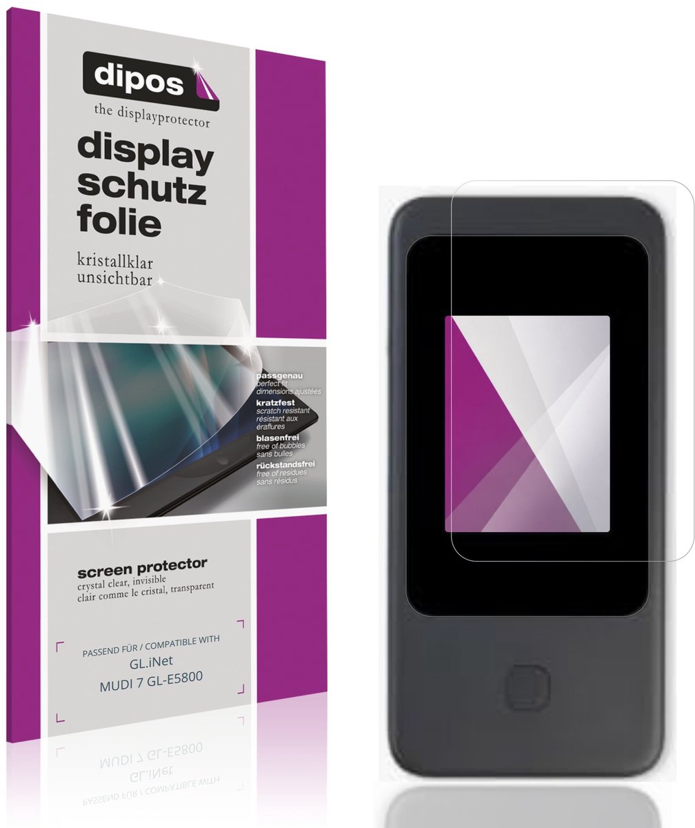 dipos – 4x Beschermfolie geschikt voor GL.iNet MUDI 7 GL-E5800 | Krasbestendige & heldere Screenprotector Ultra-Thin