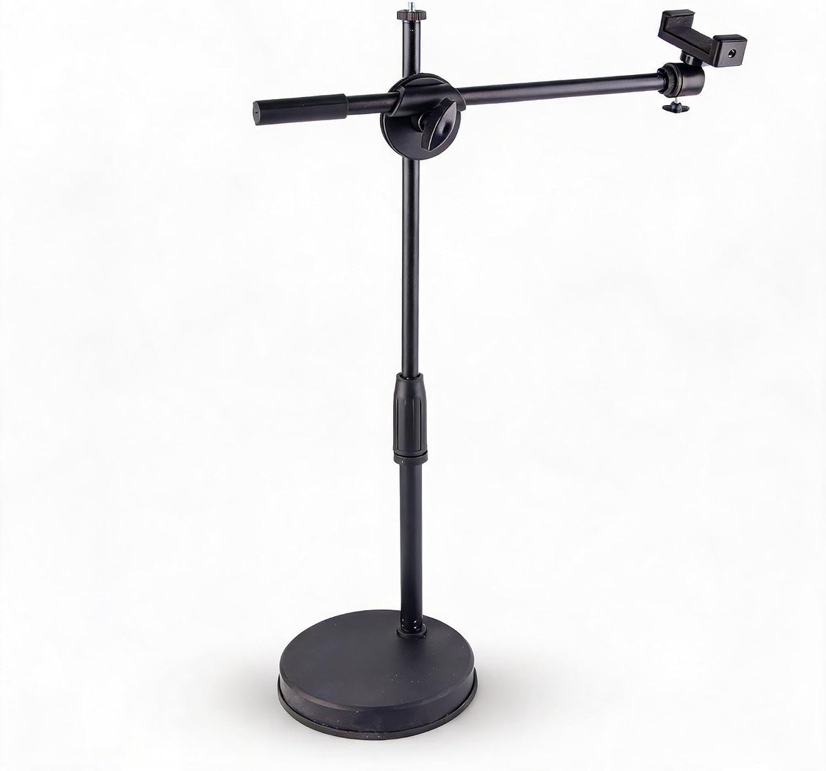 SnelShoppen - Bracket Stand voor Telefoon Fotografie, 360° Rotatie, Retractable Laaghoek Foto Statief voor Live Video, Desk Holder, Metaal Basis