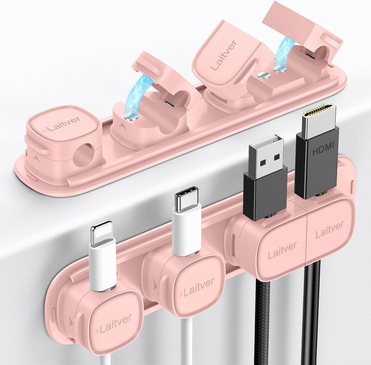 SnelShoppen - 6 Stuks Magnetische Kabelclips - Zelfklevende Kabelorganizer voor Bureau - Perfecte Kabelbeheeroplossing voor Auto, USB, Thuis, Kantoor