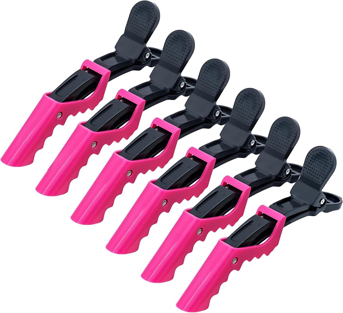 SnelShoppen - Pack van 6 Professionele Haarklemmen, Krokodillenclips voor het Fixeren van Krullen, Styling Clips en Snavelclips voor Haarstyling, Niet