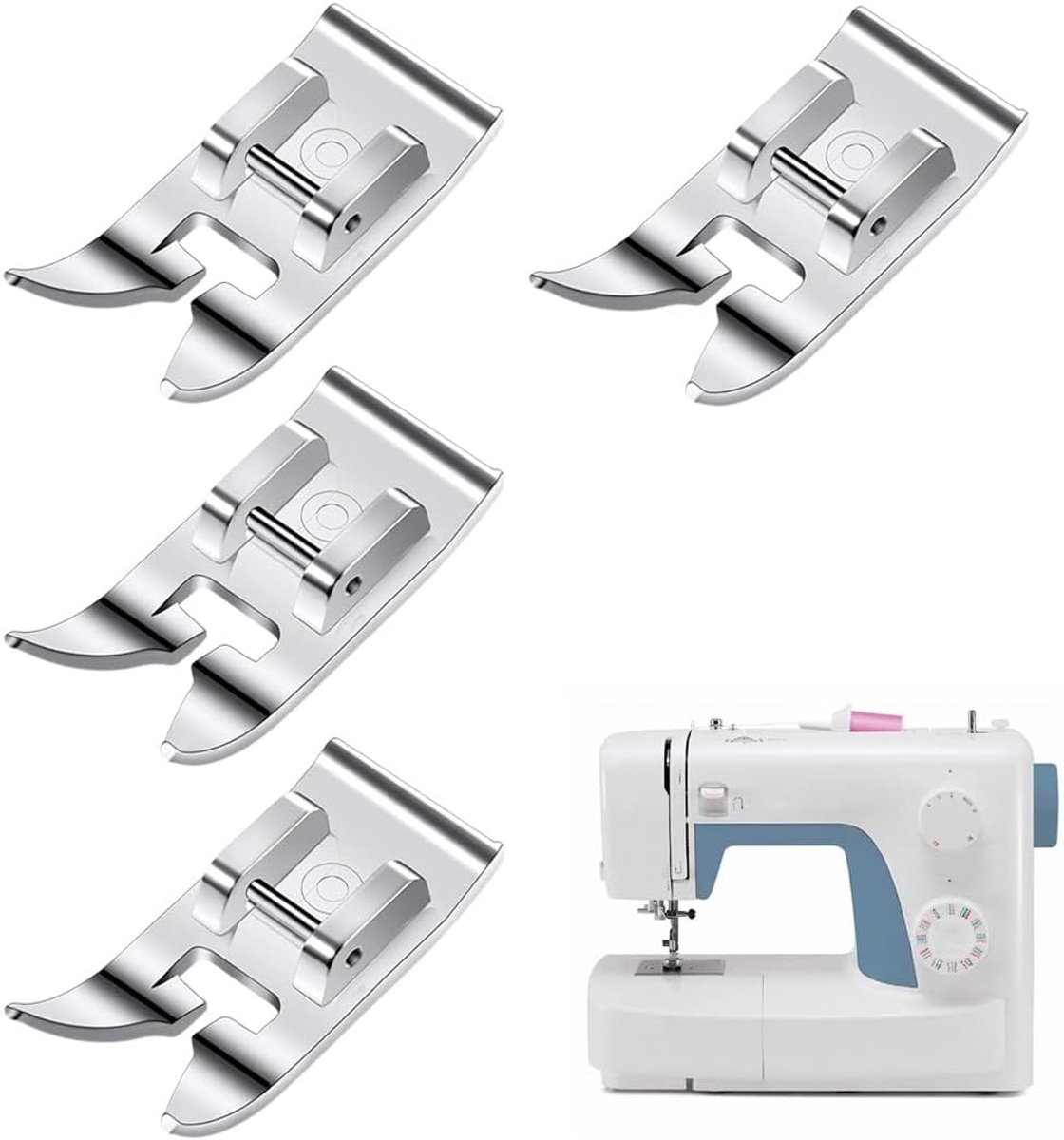 SnelShoppen - 4-delige universele naaimachine accessoires - multifunctionele rechte voet en zigzagvoet voor alle naaimachines met lage schacht - duurz