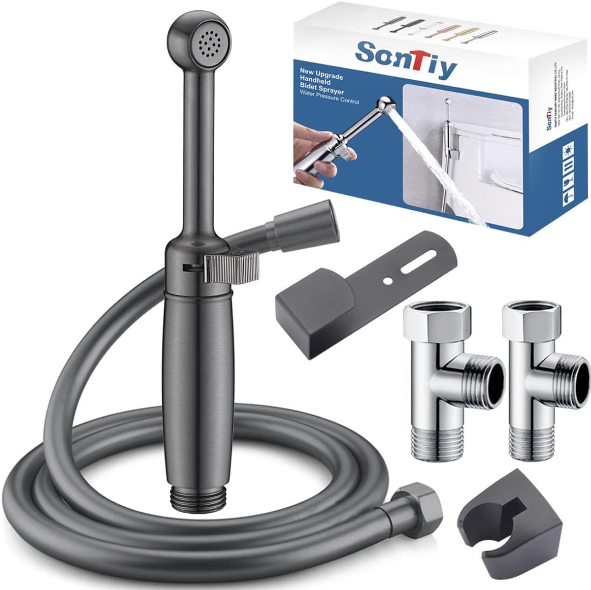 SnelShoppen - Handheld Bidet Sprayer voor Toilet, 7.2 Inch Bidet Taps met Check Valves, Duurzaam Messing Bidet Shattaf voor Persoonlijke Hygiëne, Bron