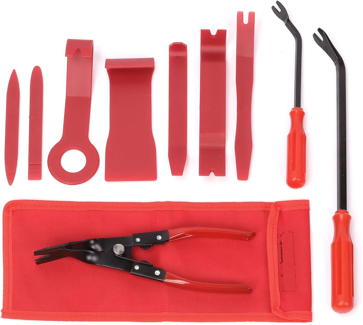 SnelShoppen - 10-delige Auto Trim Verwijder Tool Kit met Fastener Verwijderaar, Geen Krassen Pry Tool voor Interieur Deur Paneel Clips en Dash Onderho