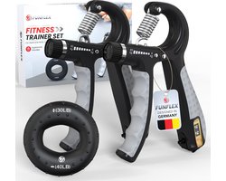 SnelShoppen - FUNFLEX Hand Finger Trainer Set, Verstelbare Grip Strength Trainer, Handtraining, Voorarm Trainer, Ergonomisch, Tot 60 kg Weerstand