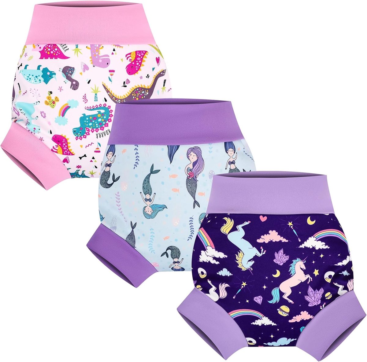 SnelShoppen - Herbruikbare Zwemluier voor Baby's en Kinderen, 3 Stuks, Zacht en Waterdicht, Ideaal voor Zwembad en Strand, Voor Jongens en Meisjes