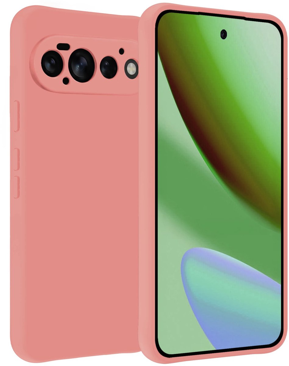 Hoesje Geschikt voor Google Pixel 11 Pro - Sterk & Shockproof - Hoes Cover - Siliconen Case - Lichtroze