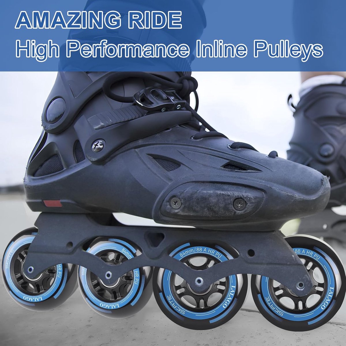 SnelShoppen - Set van 8 Inline Skate Wielen 84mm met ABEC 9 Lagers - Snelle en Duurzame Wielen voor Inline Skates, Fietsen en Sportactiviteiten