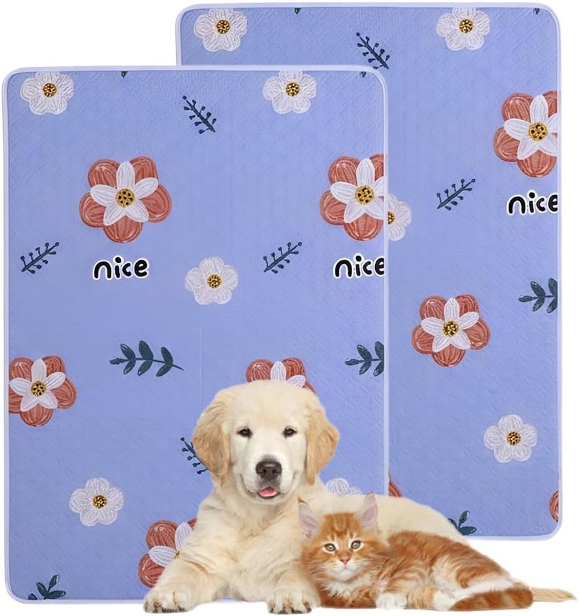 SnelShoppen - Pack van 2 Wasbare Hondendekens 50 x 70 cm, 4 Laags, Waterdicht, Antislip, Voor Training in Huis, Auto of Bed