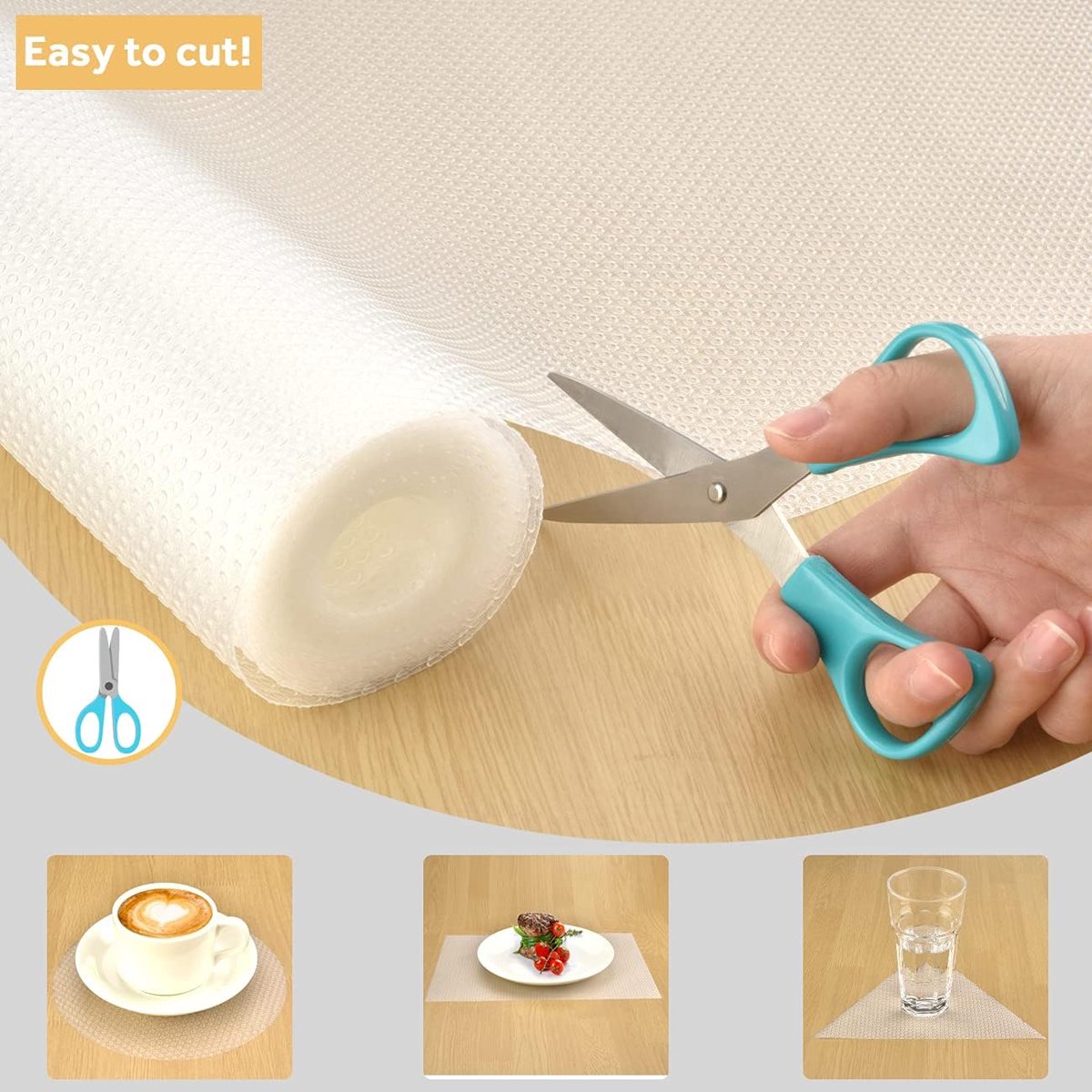SnelShoppen - Non-Slip Drawer Mat 45 x 500 cm - Waterproof EVA Plastic - Antislip Mat voor Lades, Planken, Keuken, Kasten, Kantoor - Vrije Knipbaar, T