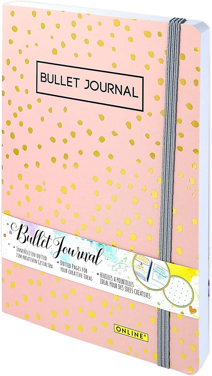 SnelShoppen - Dotted A5 Notitieboek - Premium Papier 120 g/m² - 144 Pagina's - Roze Goud - Gebonden Bullet Journal voor Notities, Plannen en Creativit
