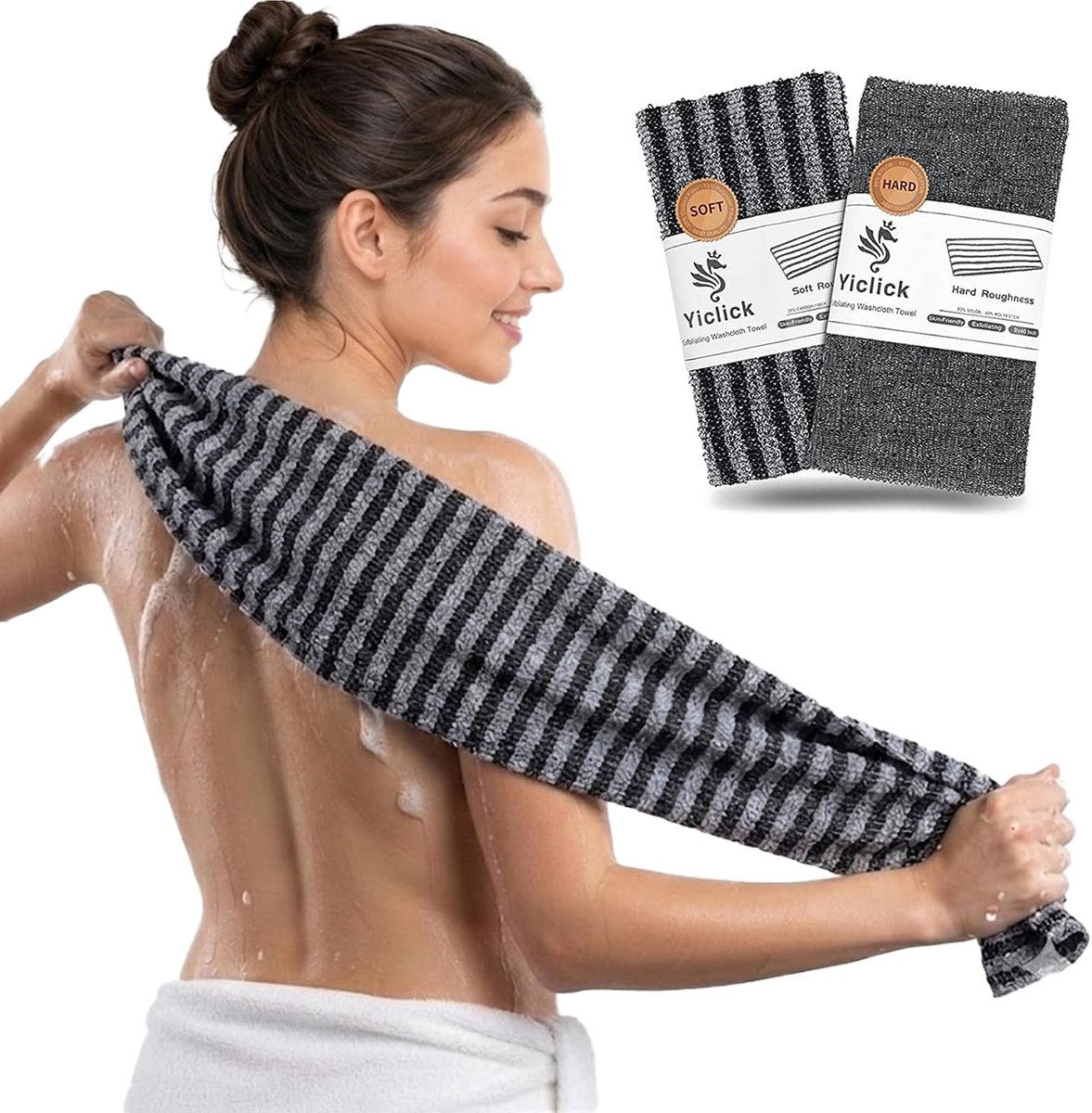 SnelShoppen - Exfoliërende Wasdoek voor Douche, Achter Scrubber voor Vrouwen, Loofah Spons, Koreaanse Exfoliërende Douche Towel, Nylon Polyester, Voor