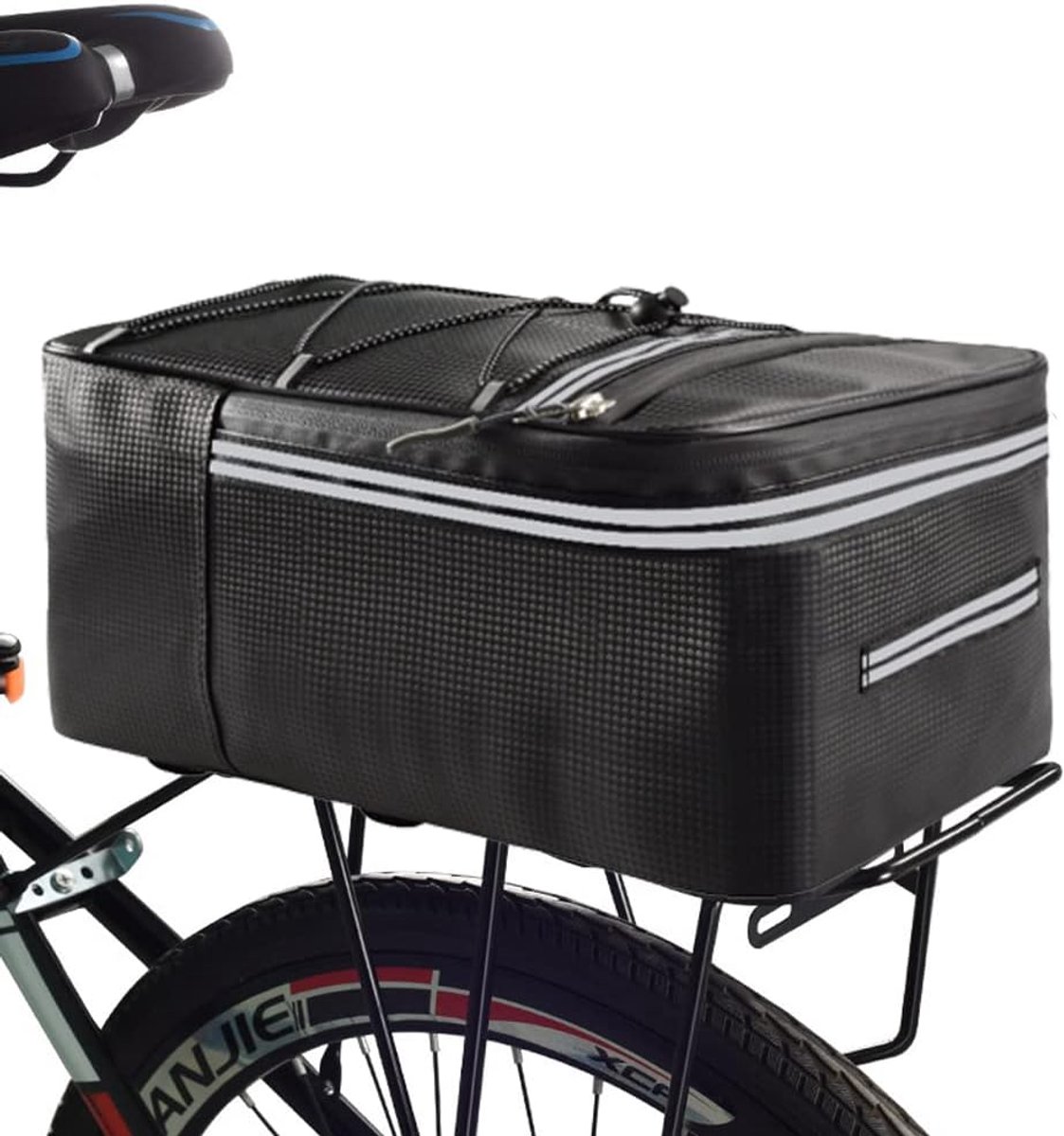 Thijox - Fietstas Waterdicht 15L, Reflecterende Achtertas voor Fietsen, Outdoor, Reizen en Woon-werkverkeer - Ideaal voor Veiligheid en Functionalitei