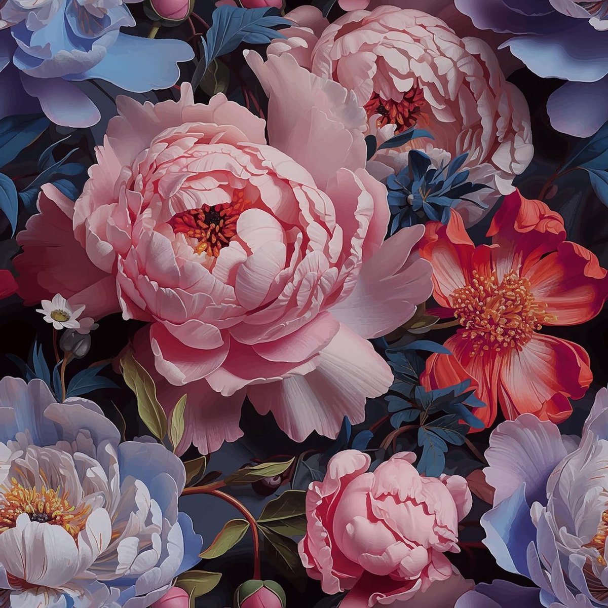 Floral Behang Zelfklevend met Roze Pioenrozen - Vintage Waterdicht Behang voor Woonkamer, Slaapkamer en Keuken - 30.5 x 300 cm Decoratieve Folie voor Meubels en Lades