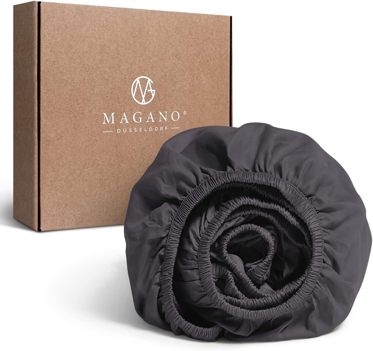 SnelShoppen - Fitted Sheet 160x200 cm Grijs | Luxe Bamboo & Katoen Satijn | 400 TC Hypoallergeen & Thermoregulerend | Ideaal voor Comfortabele Slaap