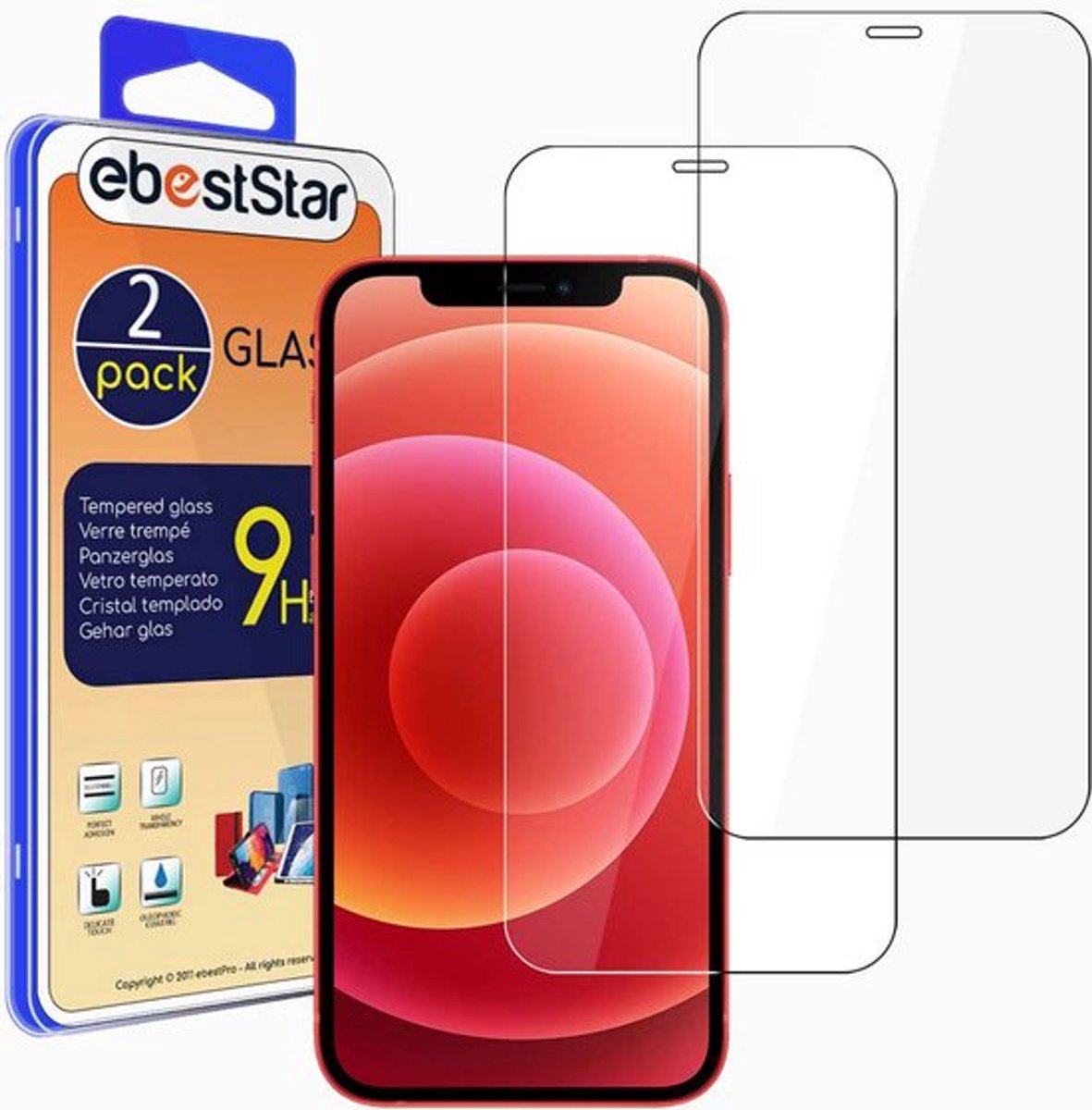 ebestStar - {2 Stuks} Gehard glas geschikt voor iPhone 12, 12 Pro Apple, Screen Protector Cover, Schermbeschermer Tempered Glass