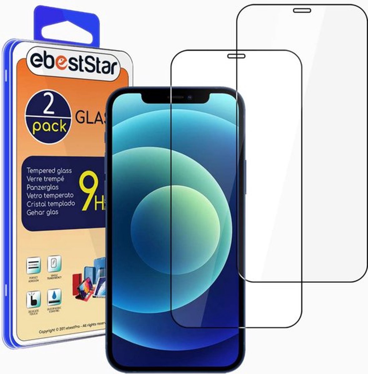 ebestStar - {2 Stuks} Gehard glas geschikt voor iPhone 12 mini Apple, Screen Protector Cover, Schermbeschermer Tempered Glass