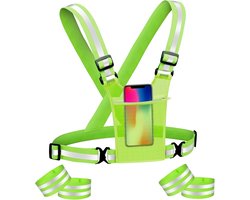 SnelShoppen - Reflecterend Veiligheidsvest Set, 2-Delige Reflecterende Veiligheidsvest, Verstelbaar met 4 Elastische Reflecterende Armbanden, Reflecto