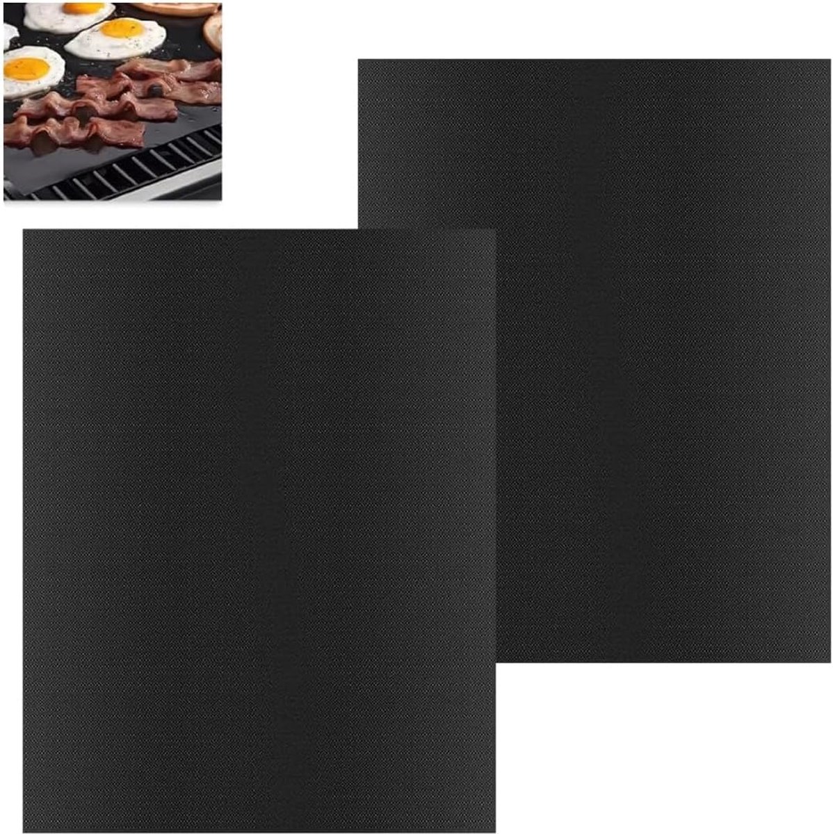 SnelShoppen - Silicone Baking Mats 40x50 cm - Herbruikbare Bakmatten voor Oven, Grill en Magnetron - Ideaal voor Groenten, Roosteren en Bakken - Zwart
