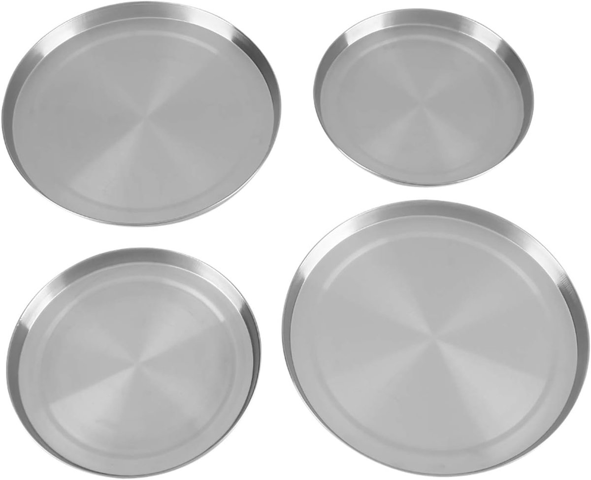 SnelShoppen - 4 x RVS Dekplaat voor Fornuis - Keuken Dekplaten voor Elektrische Kookplaten - 2 Stuks 21 cm & 2 Stuks 17 cm - Hoogwaardige Roestvrijsta